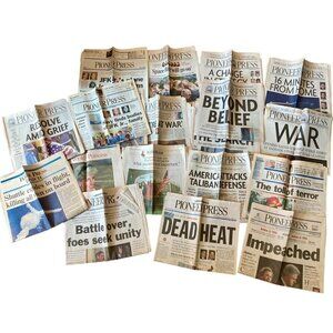 Lot Vintage Pioneer Press Newspapers Challenger 1986 1990s 2000s 9/11
